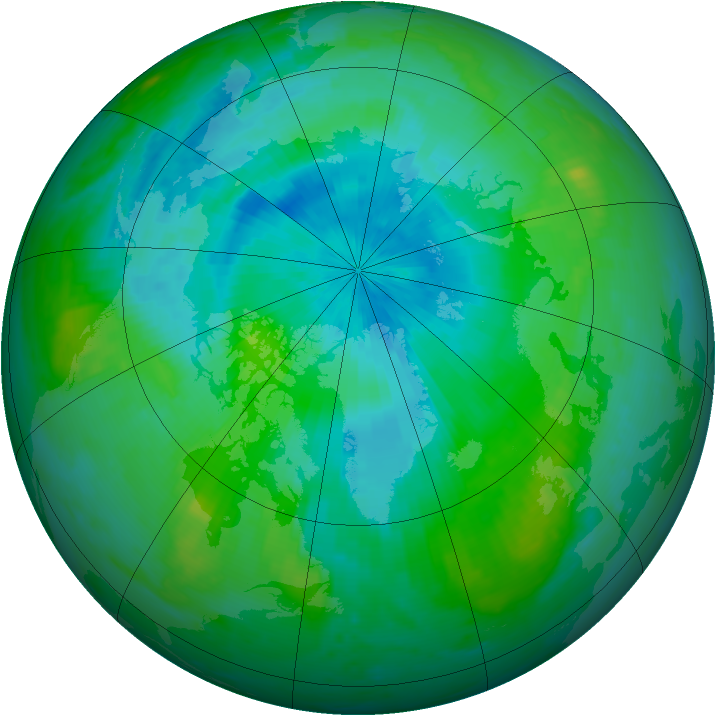 Arctic ozone map for 18 August 2000